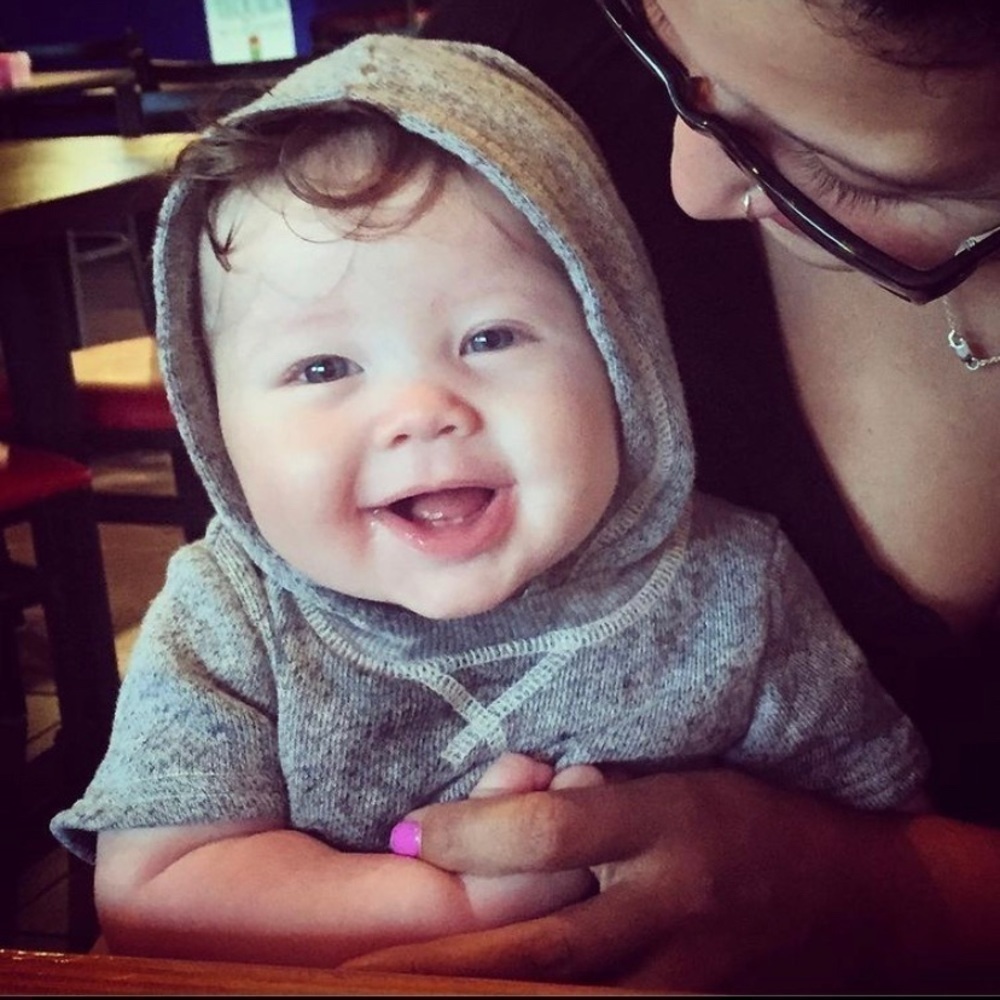Baby Gap Terry Hooded Gray Romper